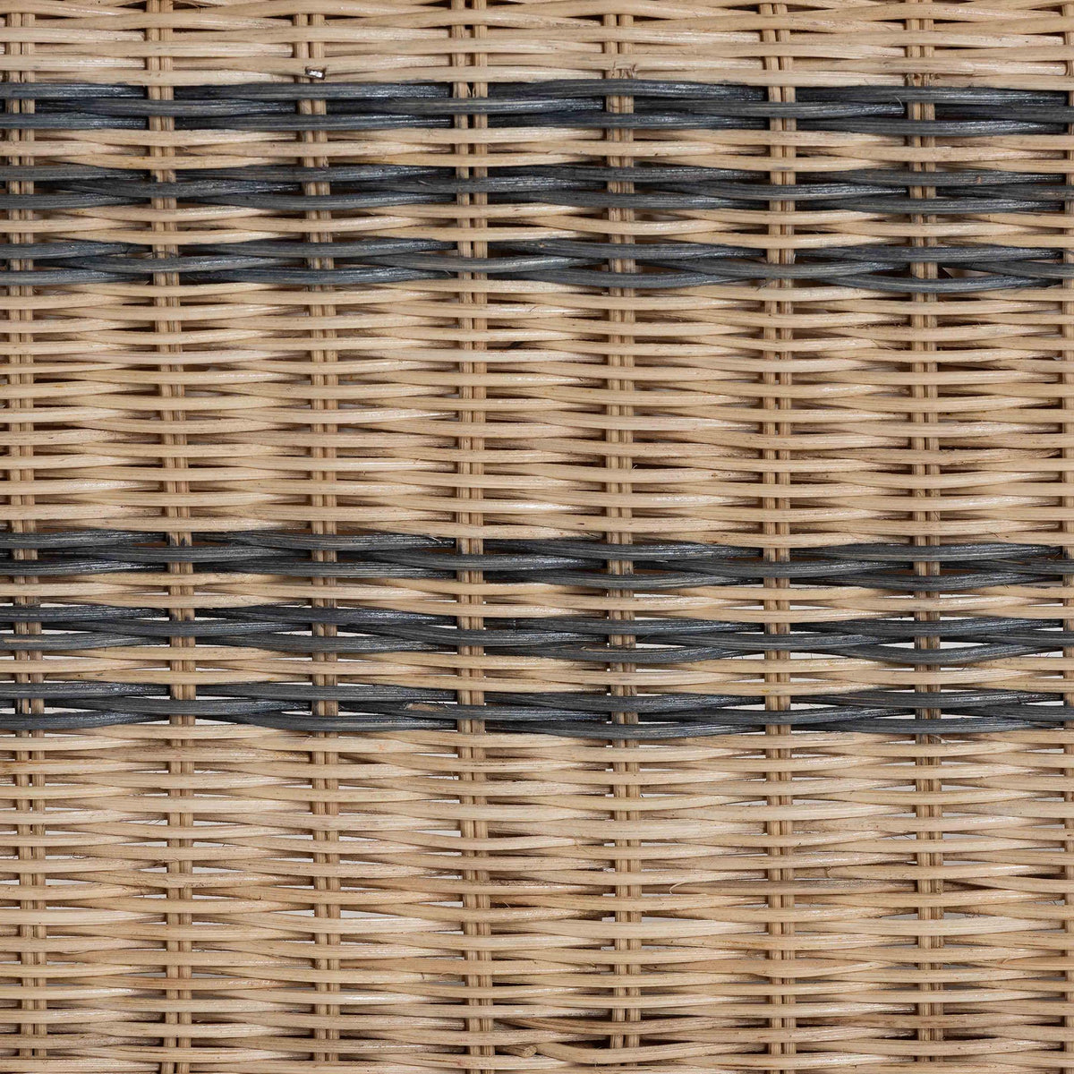 bali & pari Elda Natural Rattan Accent Chair - Wicker Barrel-Back Chair with Two-Tone Woven Stripes and Cushion, Coastal Boho Style Seating for Living Room or Sunroom