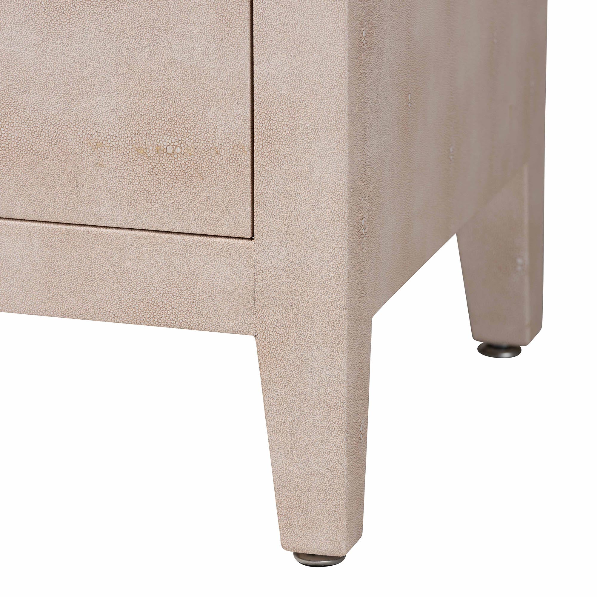 Nira Faux Shagreen Storage Cabinet - Contemporary 2-Door Accent Sideboard with Sleek Metal Handles, for Entryway or Living Room