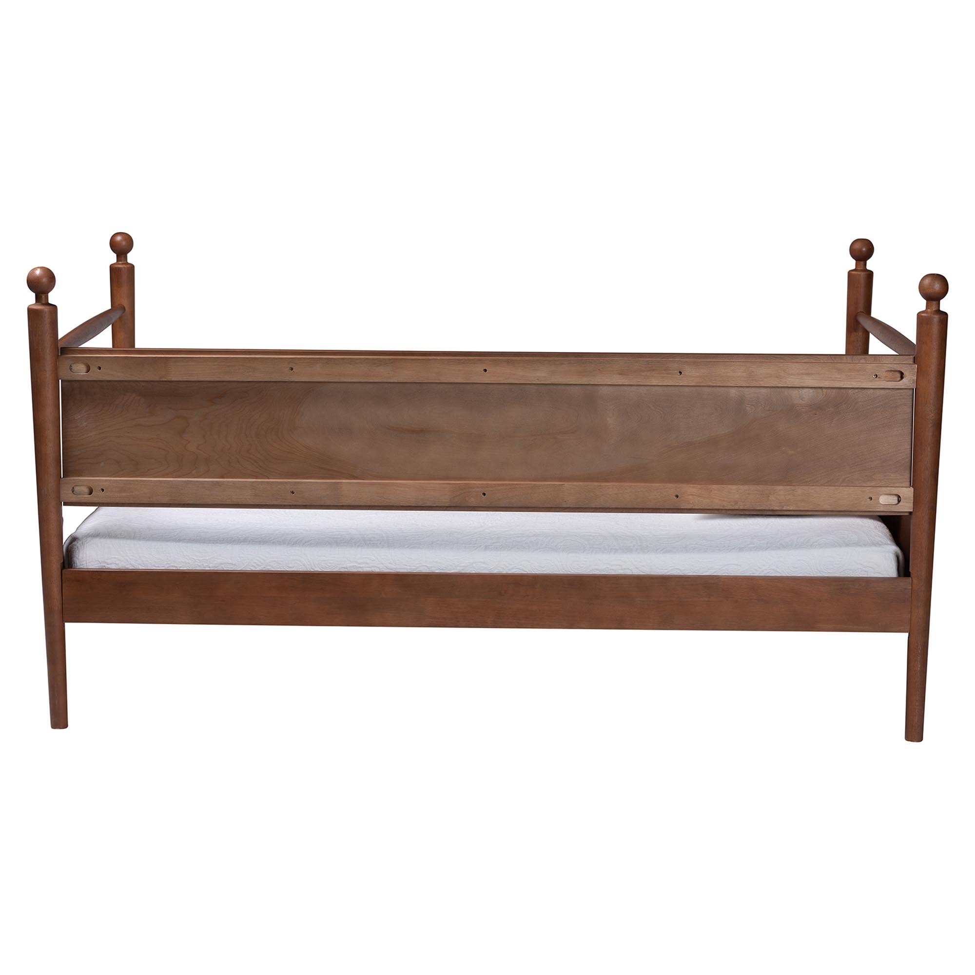 Gianetta Wooden Daybed with Spindle Posts - Classic Cottage-Style Bed Frame with Guardrail Back, Solid Wood Day Bed for Guest Room or KidsBedroom, Twin