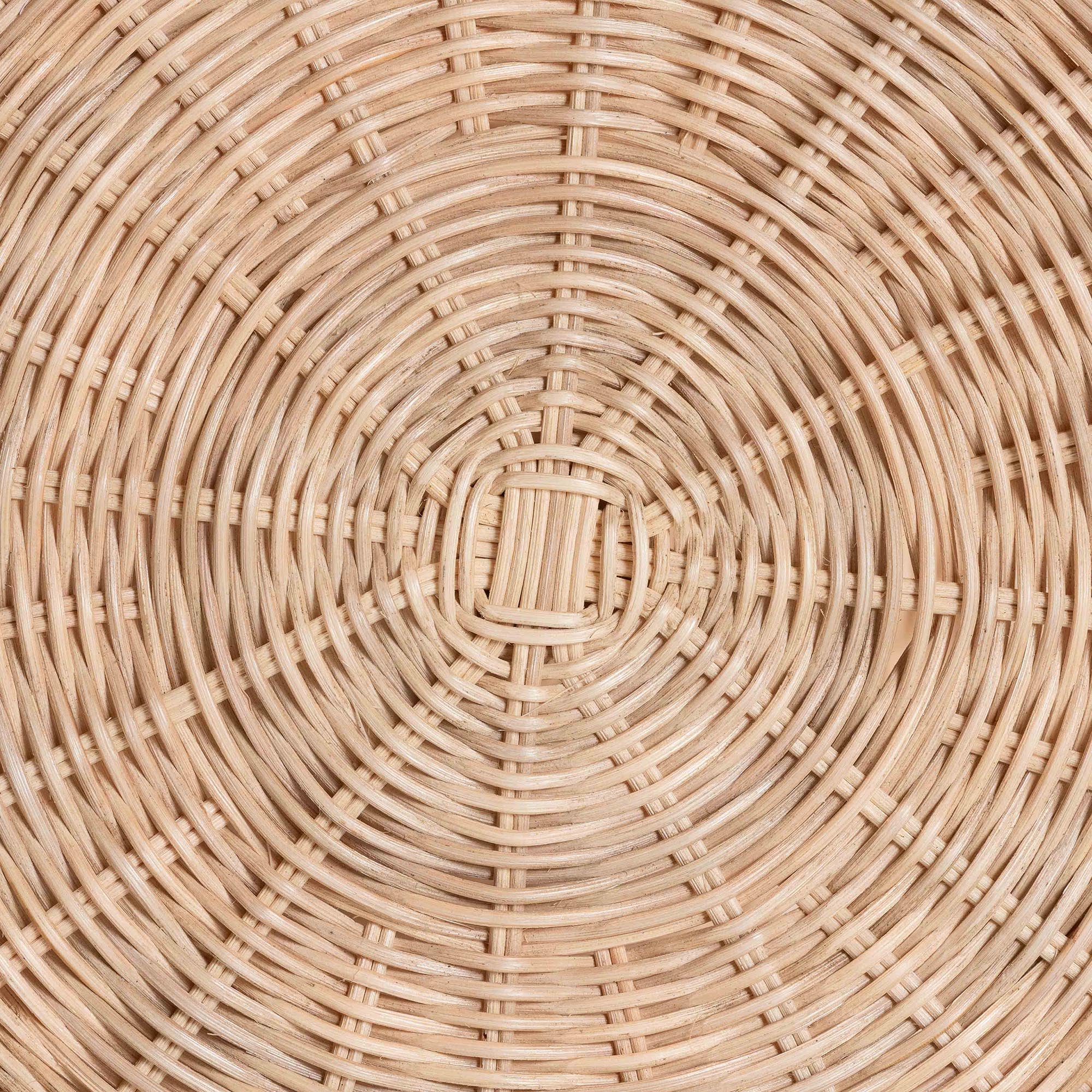 Latoya Natural Rattan End Table - Handwoven Wicker 2-Tier Side Table with Scalloped Border for Living Room or Bedroom