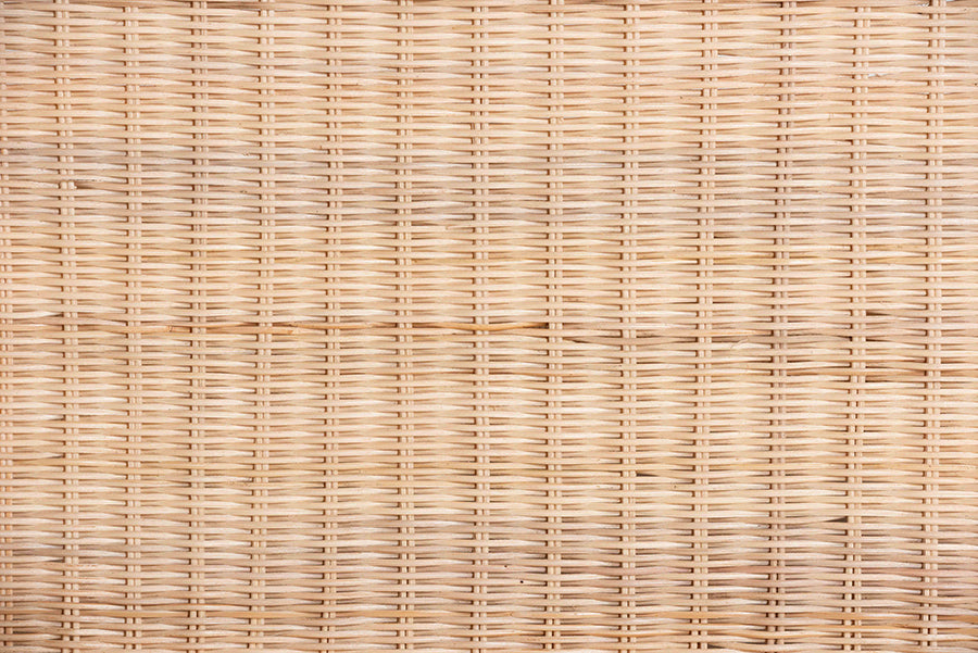 Weyman Scalloped Rattan End Table with Removable Tray Top - Handwoven Rattan Accent Table with Shelf, Coastal Boho Style Side Table for Living Room or Bedroom