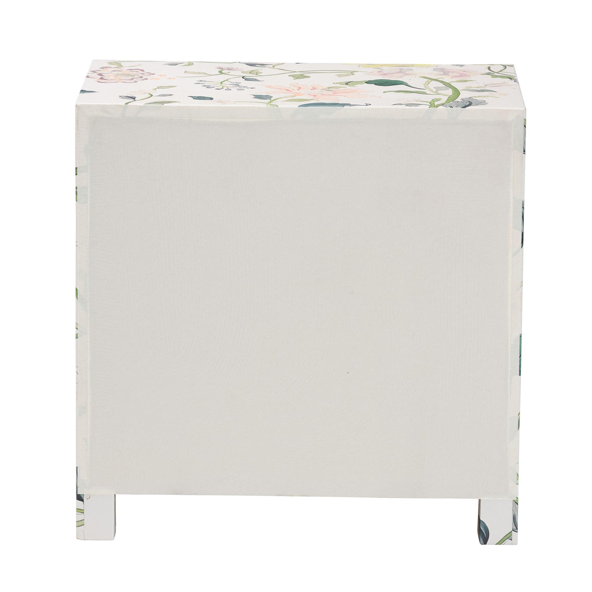 Connery Floral End Table - 3-Drawer Decorative Accent Storage Cabinet