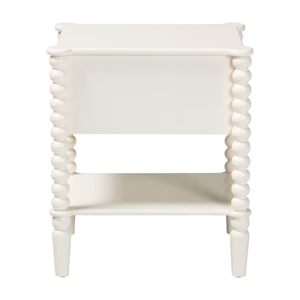 Rimona End Table with Bobbin Legs - 1-Drawer Accent Table with Spindle Turned Legs and Open Shelf, Cottage Farmhouse Style Side Table for Living Room