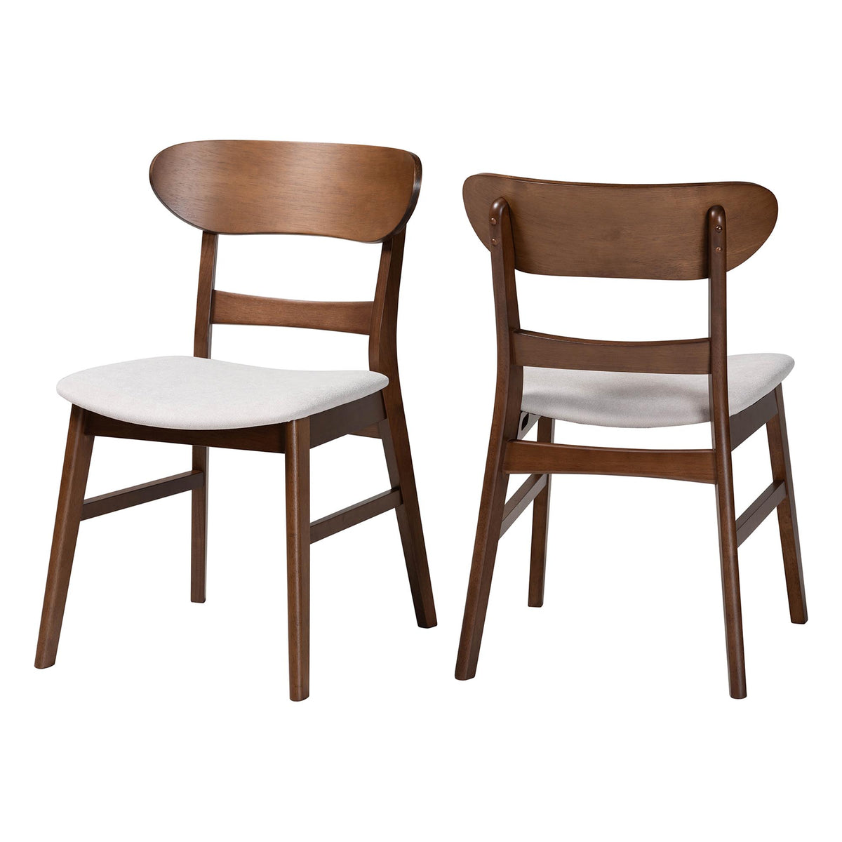 Everwood 2-Piece Dining Chair Set - Bentwood Frame Seating with Contoured Back and Padded Seat, Mid-Century Style Side Chair for Dining Room or Kitchen