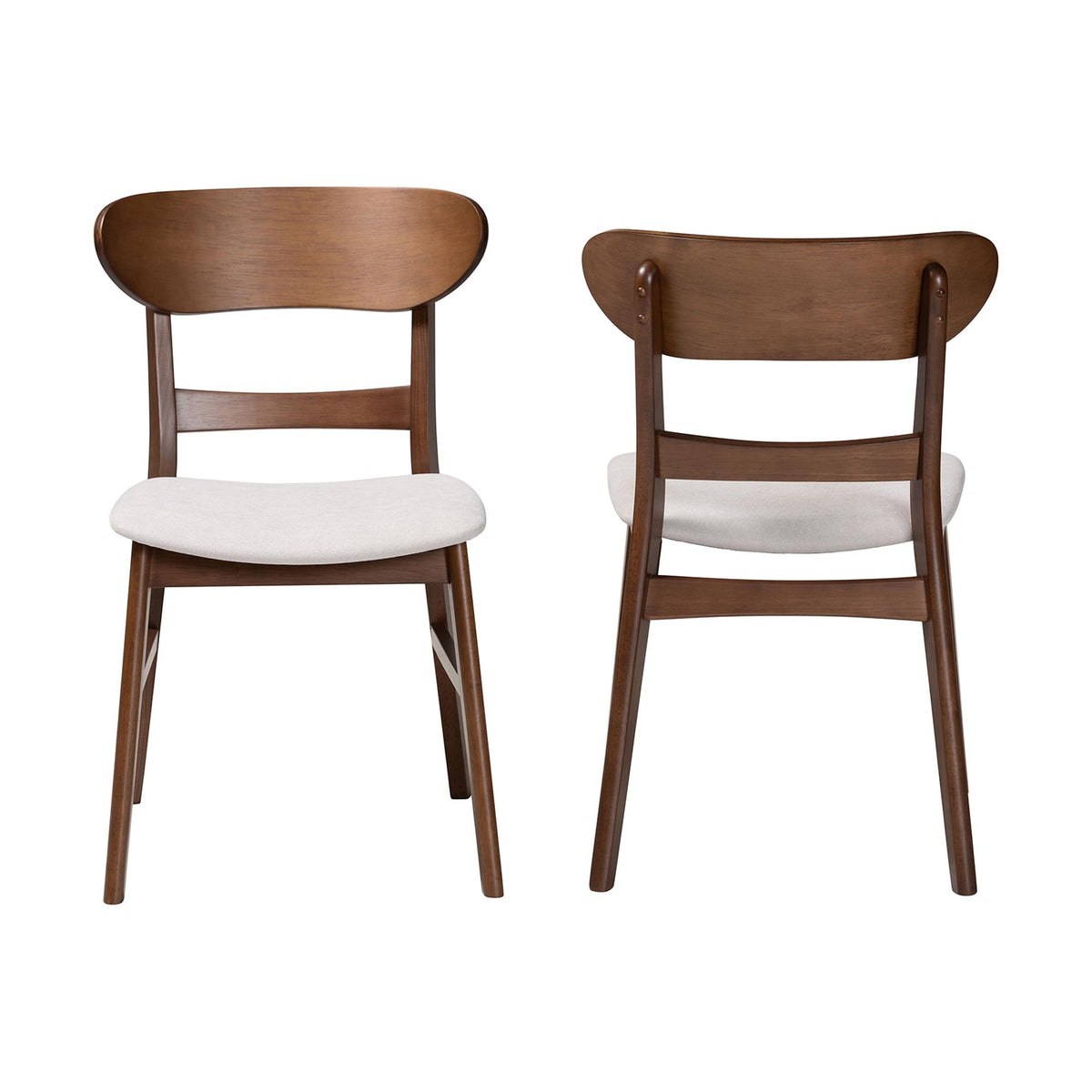 Everwood 2-Piece Dining Chair Set - Bentwood Frame Seating with Contoured Back and Padded Seat, Mid-Century Style Side Chair for Dining Room or Kitchen