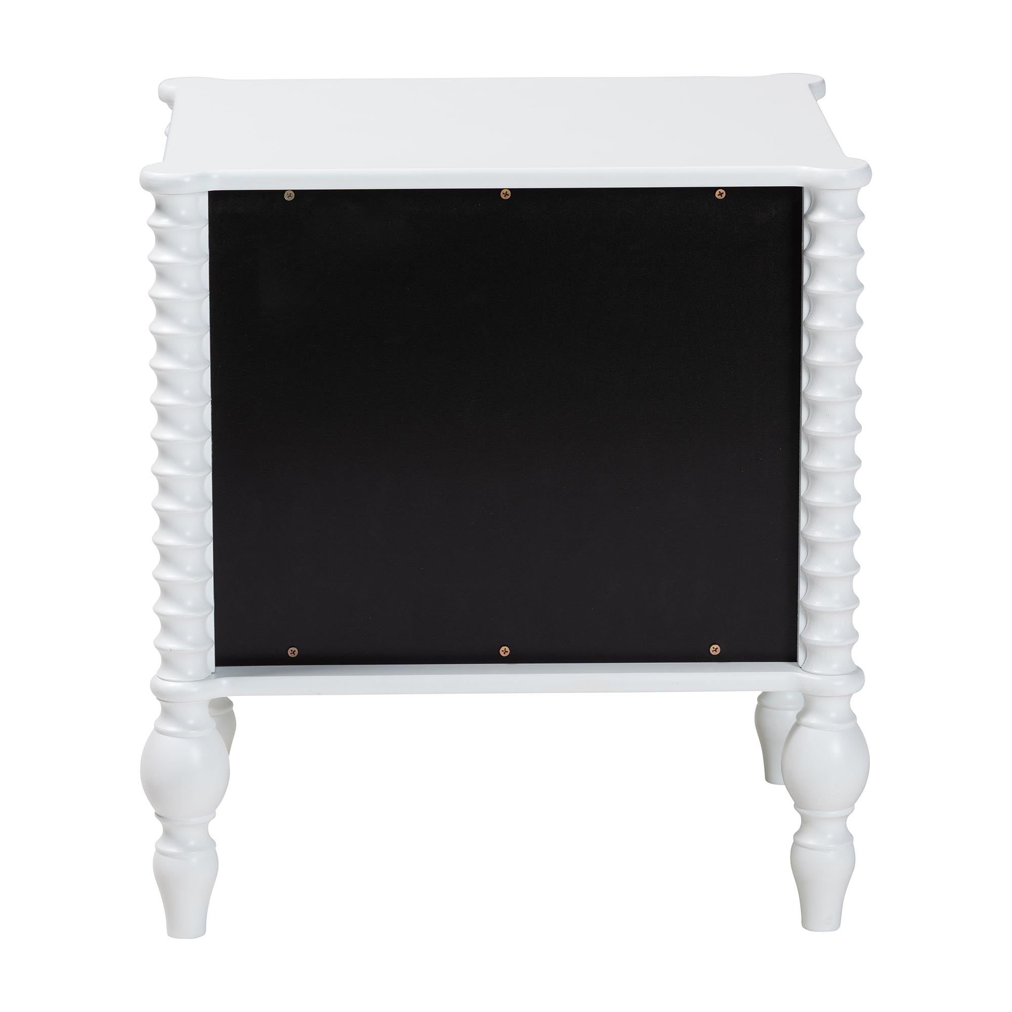 Callison Spindle Nightstand - 2-Drawer Farmhouse Bedside Table with Turned Accents for Bedroom, White