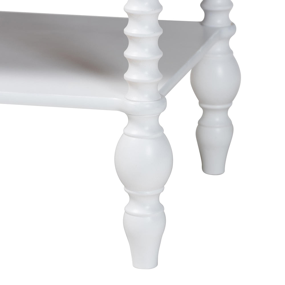 Callison Spindle Nightstand - 1-Drawer Farmhouse Bedside Table with Open Shelf Storage and Turned Accents for Bedroom, White