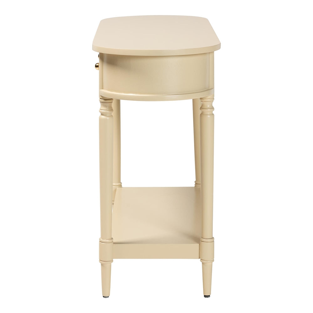 Liba Console Table - 3-Drawer Accent Table with Scalloped Detailing and Open Shelf Storage for Hallway, Entryway, or Living Room