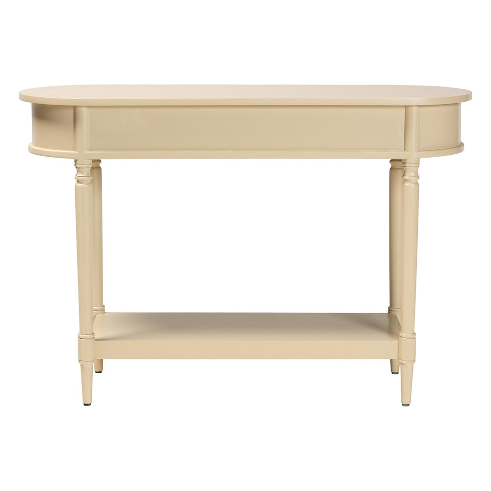 Liba Console Table - 3-Drawer Accent Table with Scalloped Detailing and Open Shelf Storage for Hallway, Entryway, or Living Room