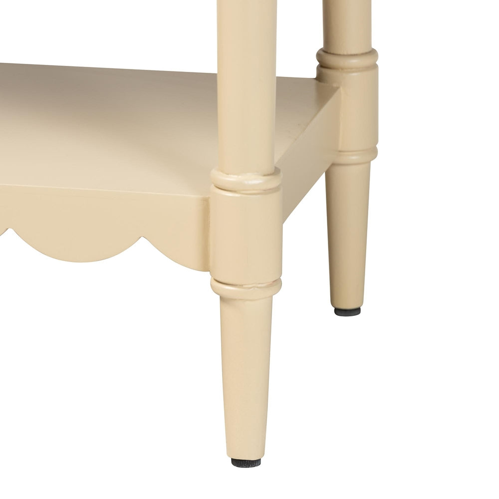 Liba Console Table - 3-Drawer Accent Table with Scalloped Detailing and Open Shelf Storage for Hallway, Entryway, or Living Room