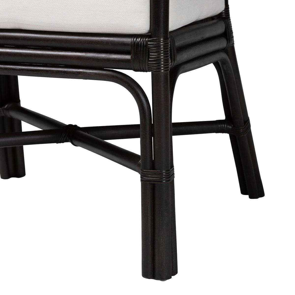 Oscar Natural Rattan Dining Chair - Handwoven Wicker Accent Chair with Chevron Back and Armrests for Kitchen or Dining Room