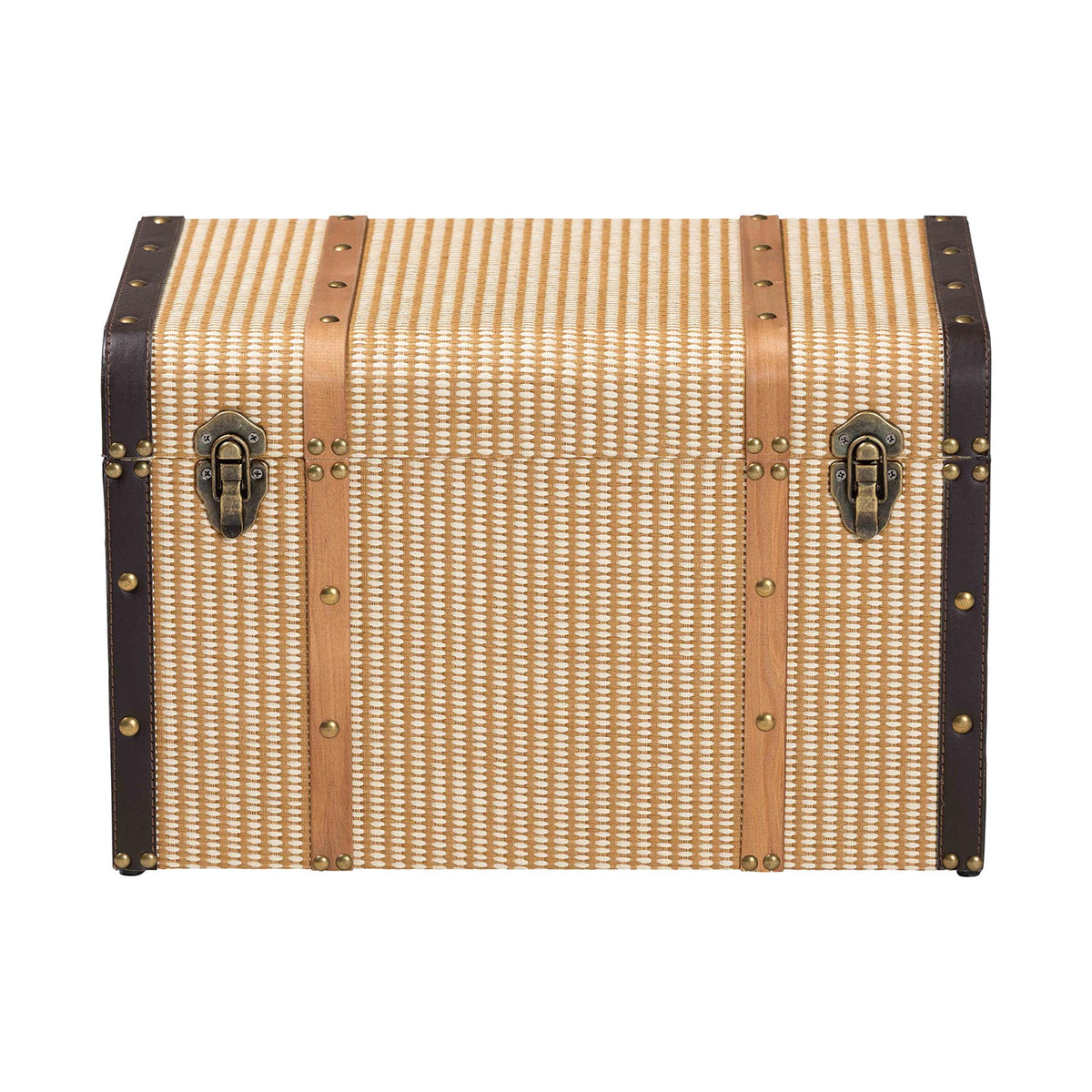 Baxton Studio Manton Storage Trunk - Decorative Storage Chest with Hinged Top and Woven Exterior for Living Room or Bedroom