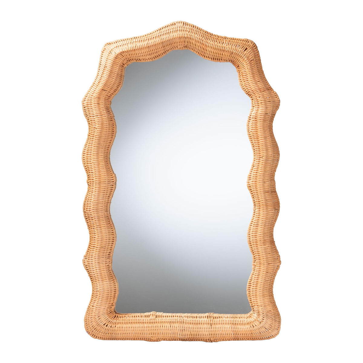 Daray Scalloped Natural Rattan Wall Mirror