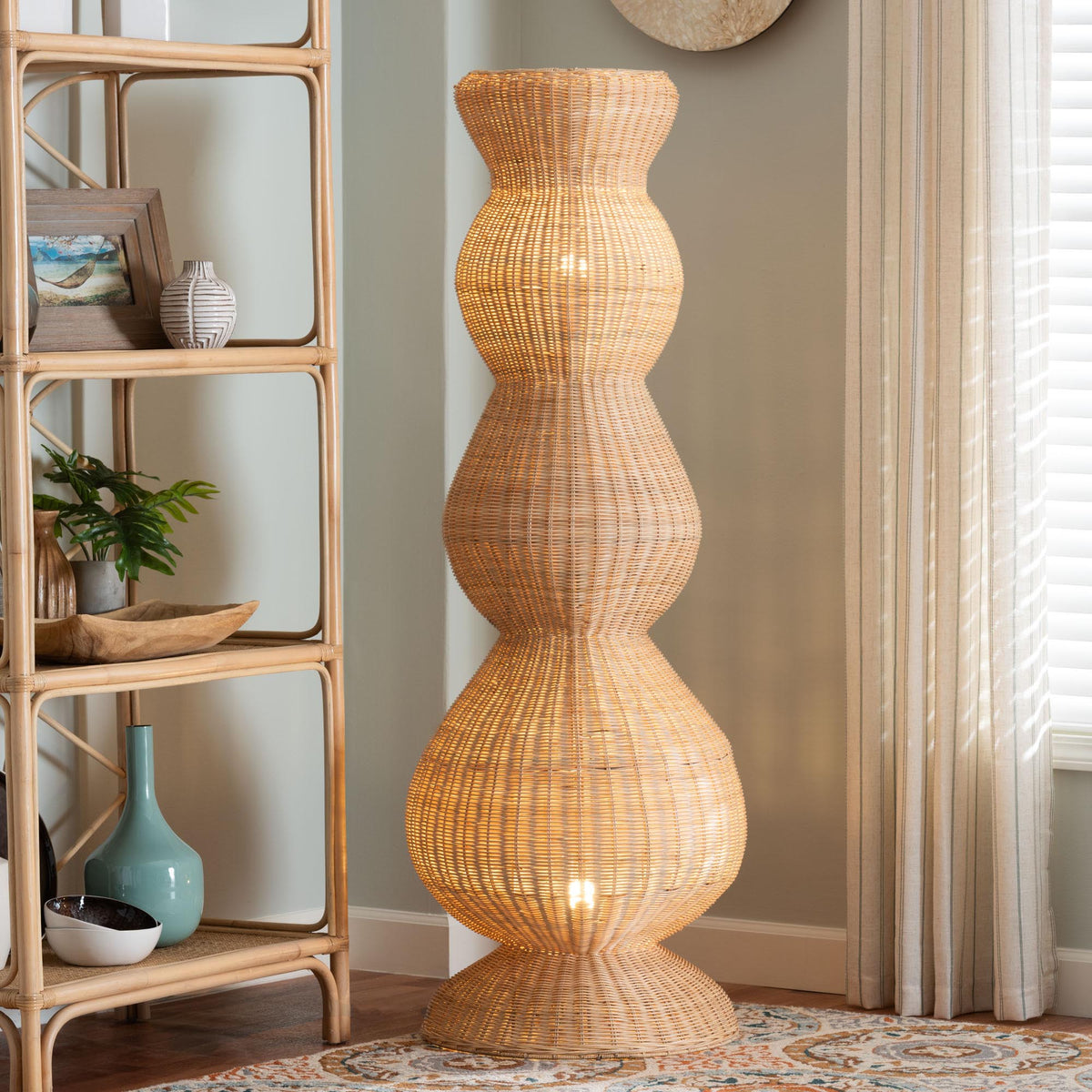 Blanche Natural Rattan Floor Lamp