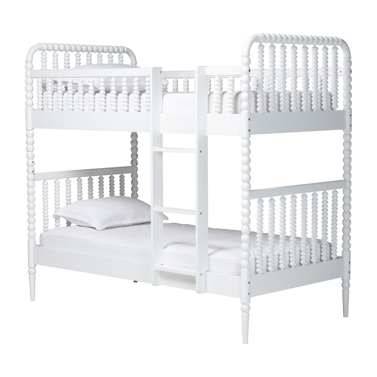 Lucera Bobbin Bunk Bed with Ladder, White