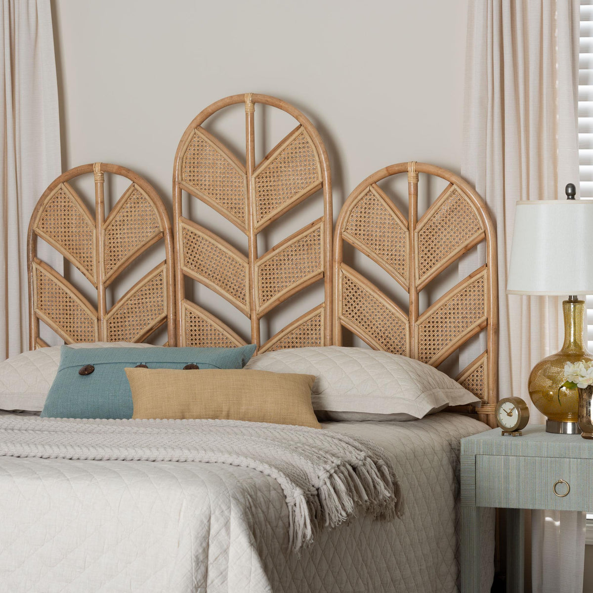 Liang Natural Rattan Freestanding Headboard, King
