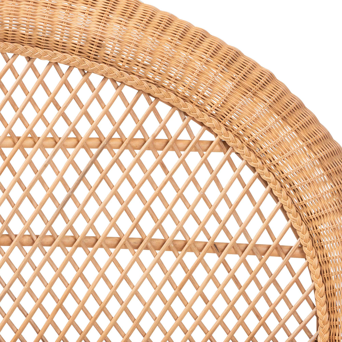 Harini Natural Rattan Standalone Headboard - Handwoven Wicker Panel Headboard with Lattice Panel, Queen