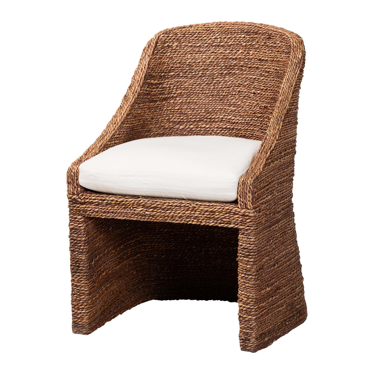Brenton Seagrass Wrapped Dining Chair, Brown Wash