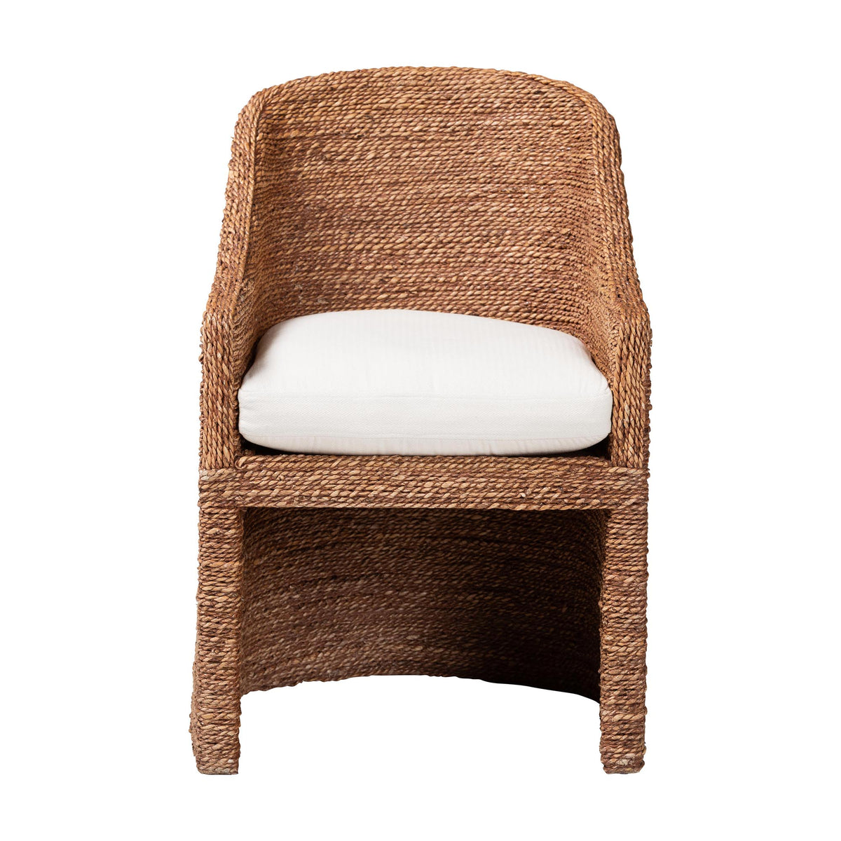 Brenton Seagrass Wrapped Dining Armchair, Brown Wash