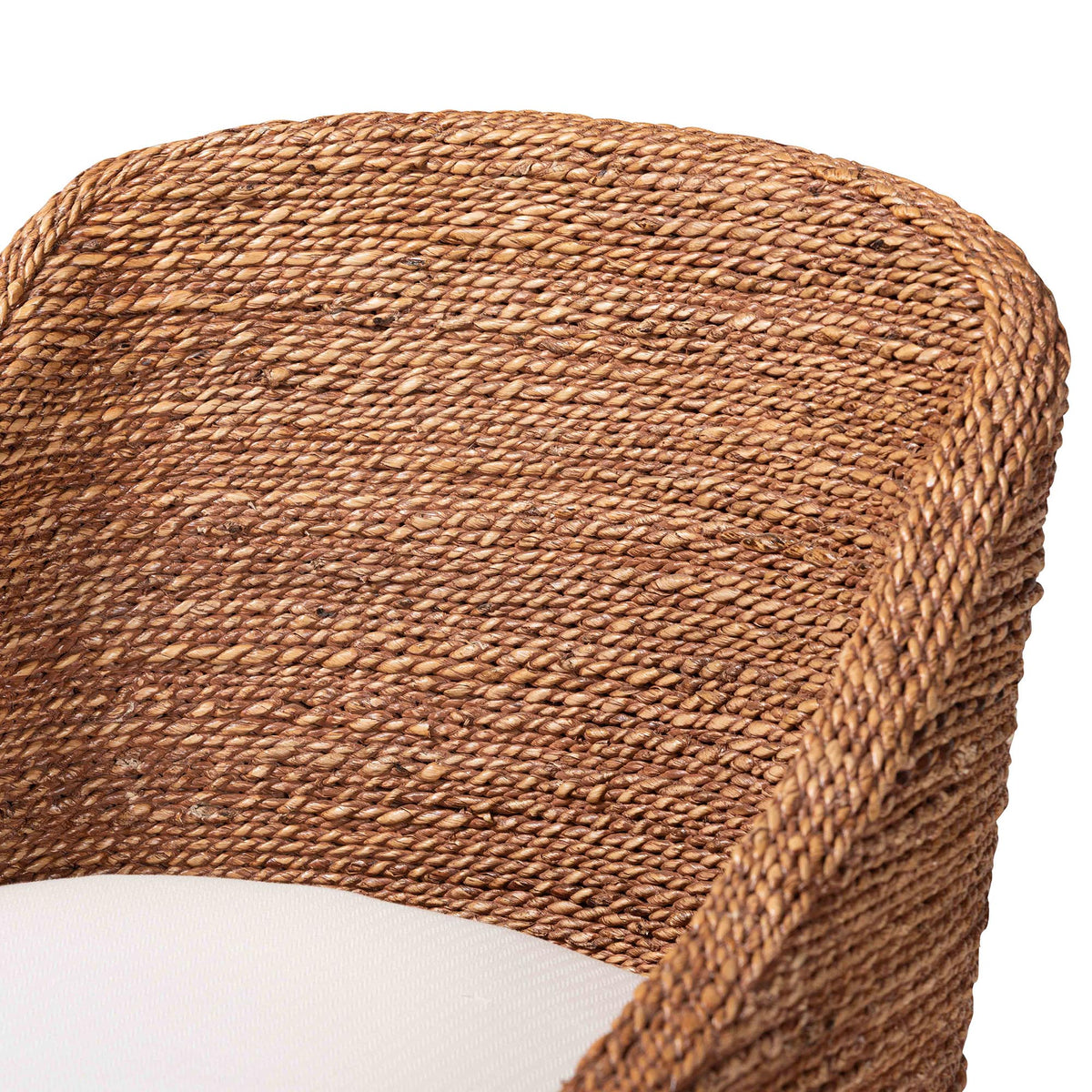 Brenton Seagrass Wrapped Dining Armchair, Brown Wash