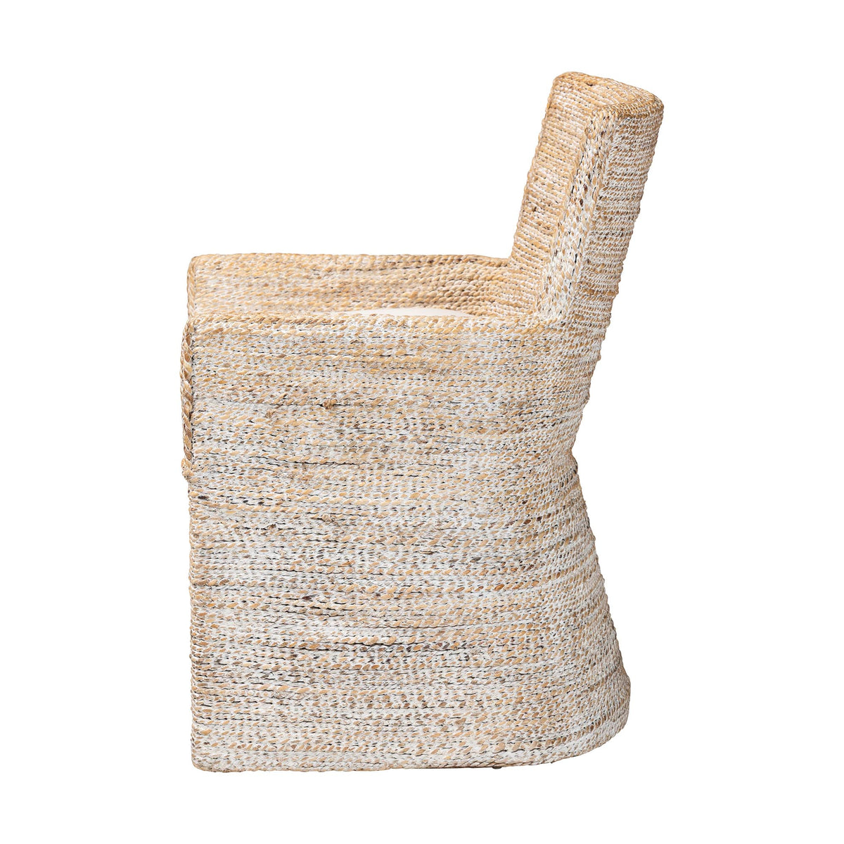 Harlow Seagrass Wrapped Dining Armchair, Whitewash
