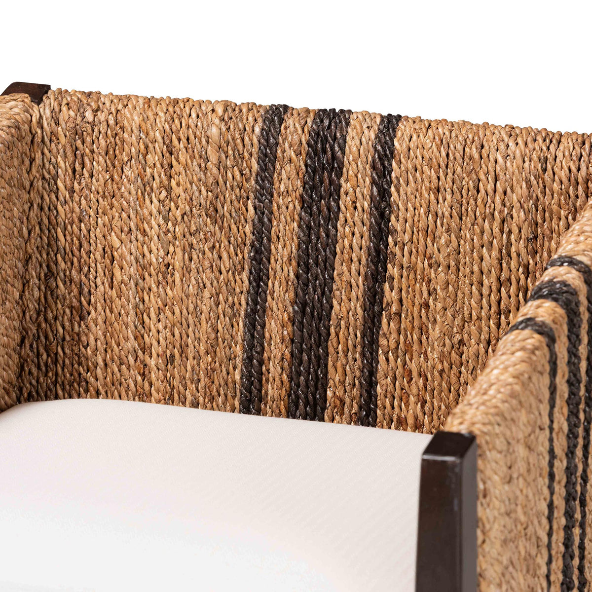Zeke Seagrass Wrapped 2-Piece Dining Chair Set, Dark Brown
