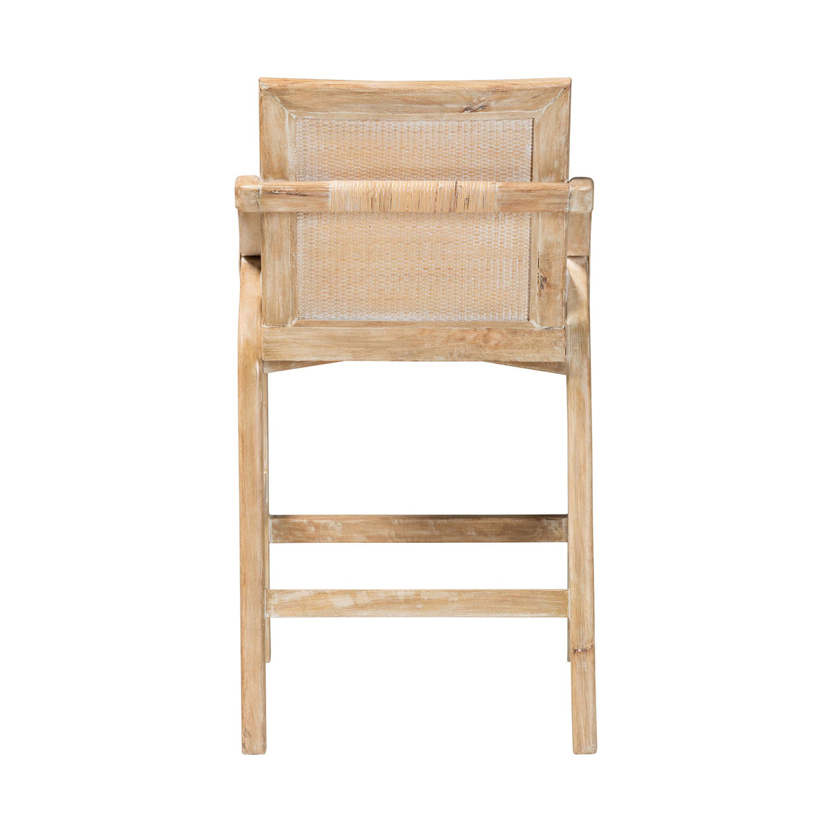 Fairmont Natural Rattan Wrapped Counter Stool, Whitewash