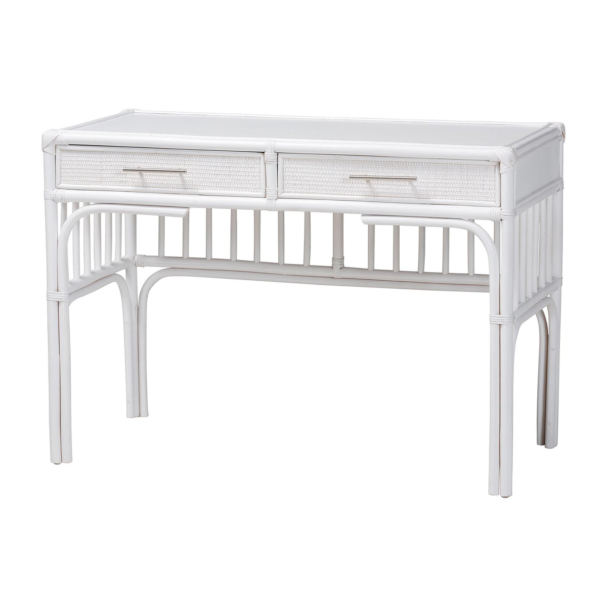 Onella Natural Rattan Writing Desk with Two Drawers