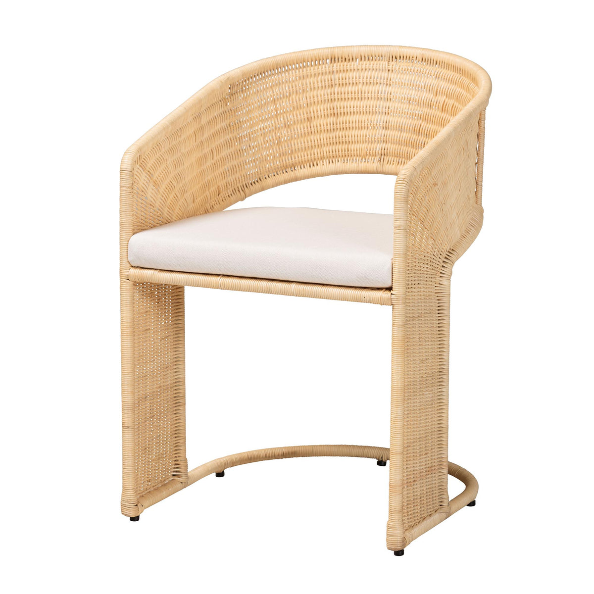 Palm Natural Rattan Dining Chair, Natural Brown