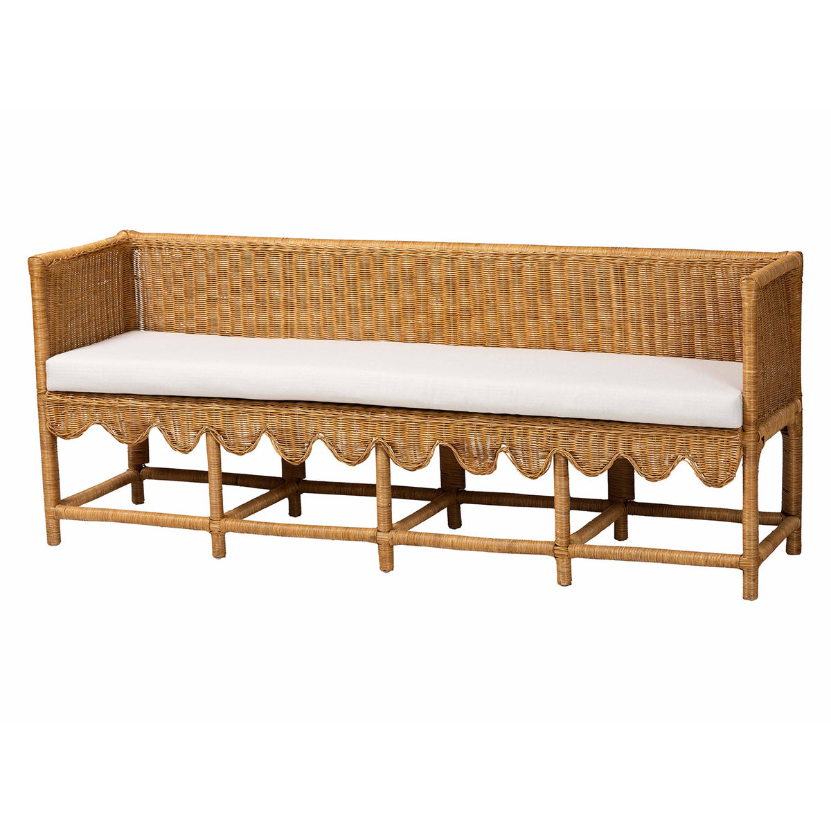 Serenay Natural Rattan Dining Bench, 77"