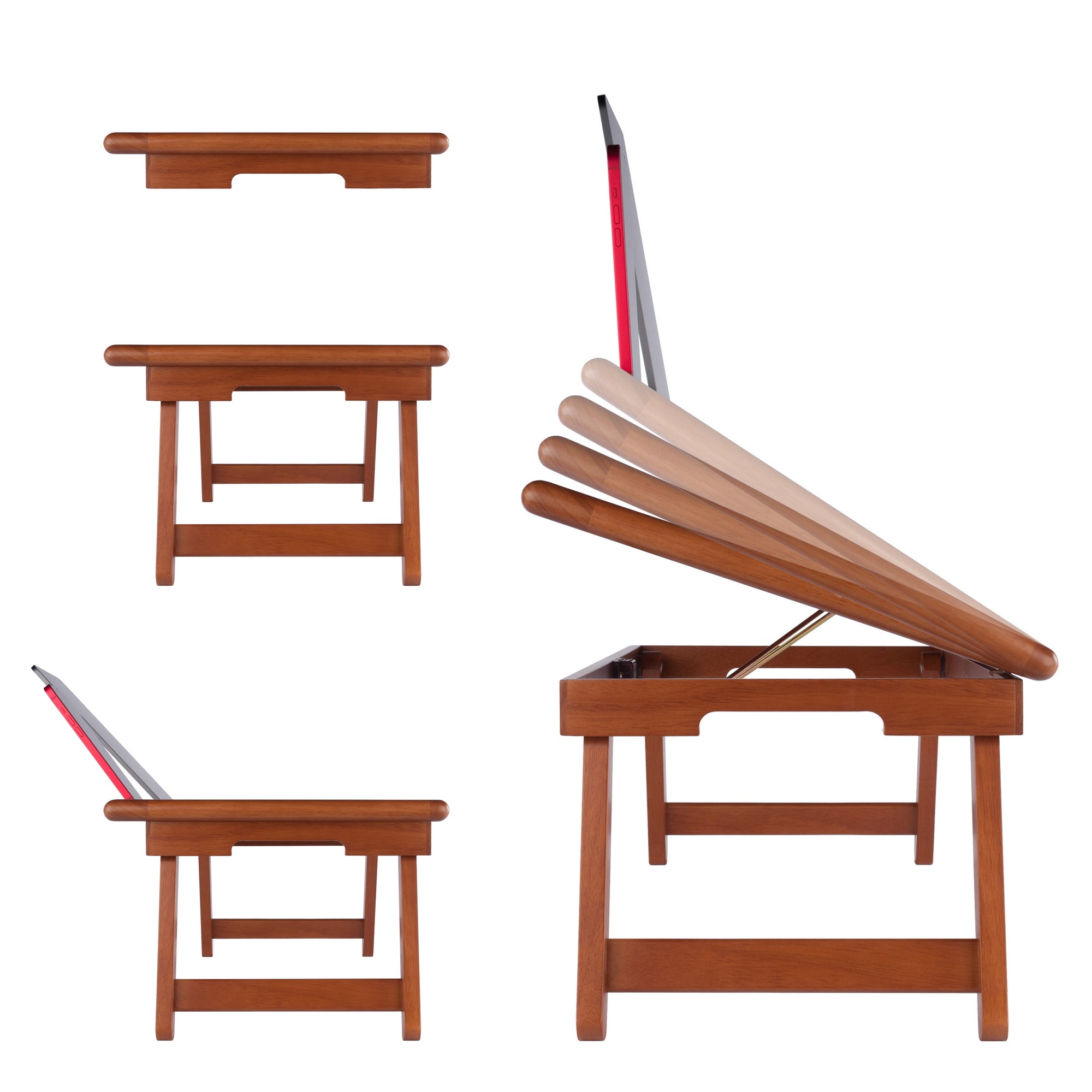 Arlo Breakfast Tray with Flip Top, Teak