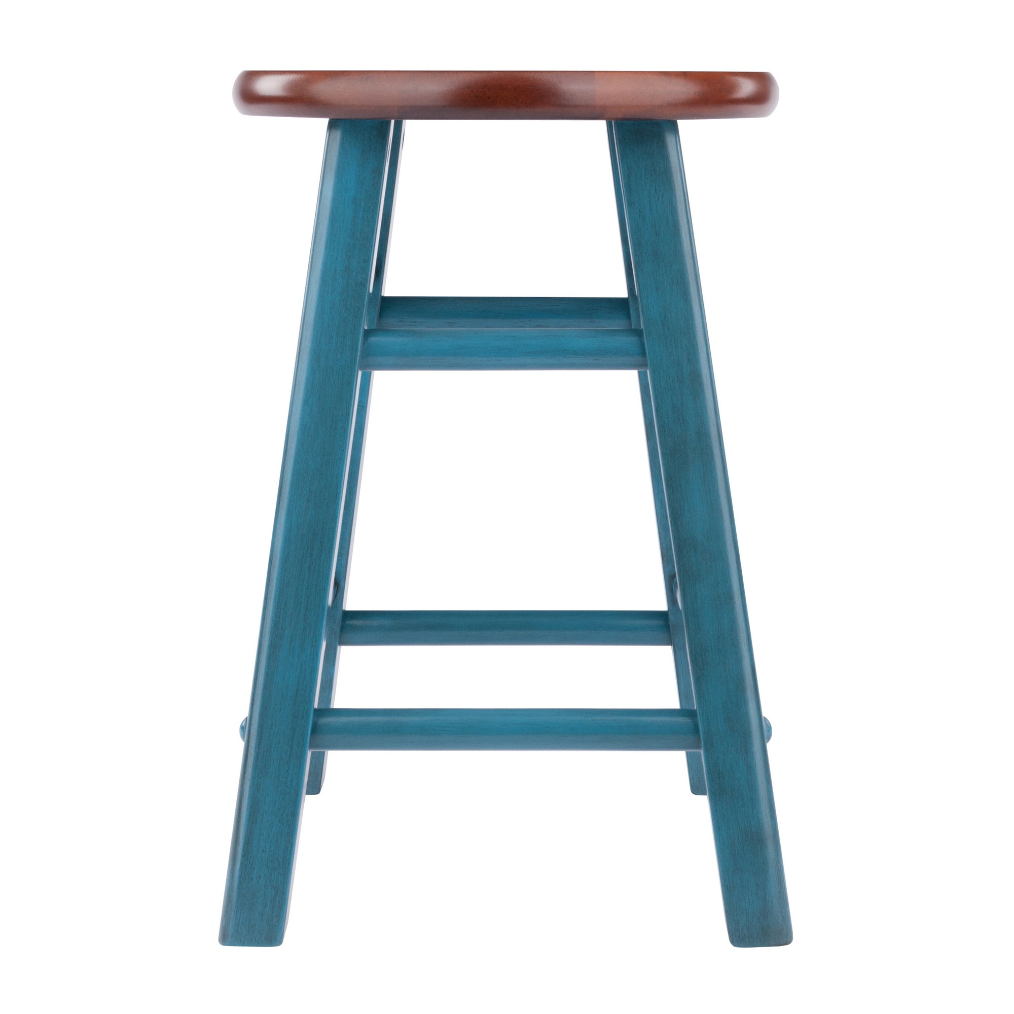 Element 2-Pc Dining Stool Set, Rustic Teal & Walnut