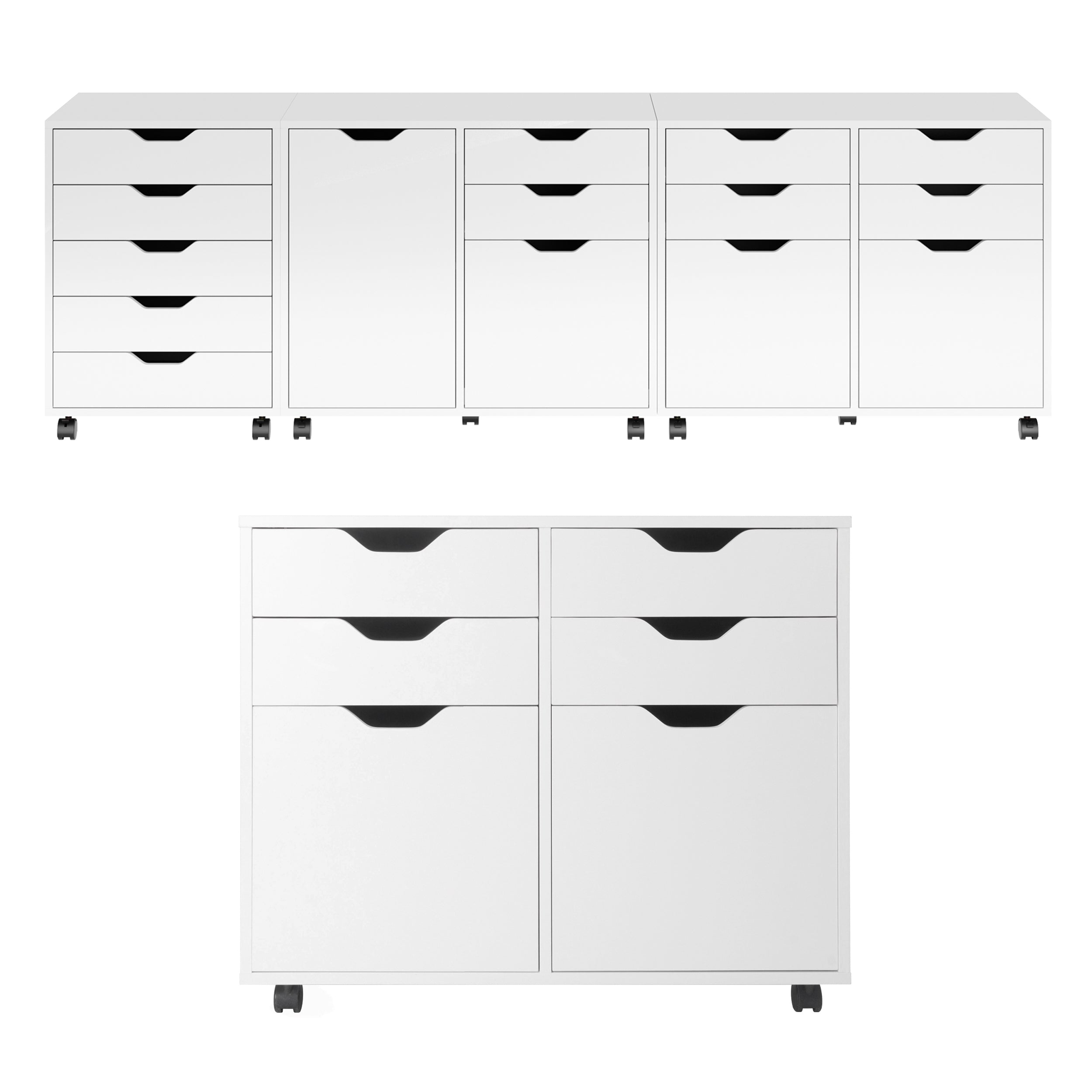 Halifax 2-Door, 4-Drawer Mobile Cabinet, White