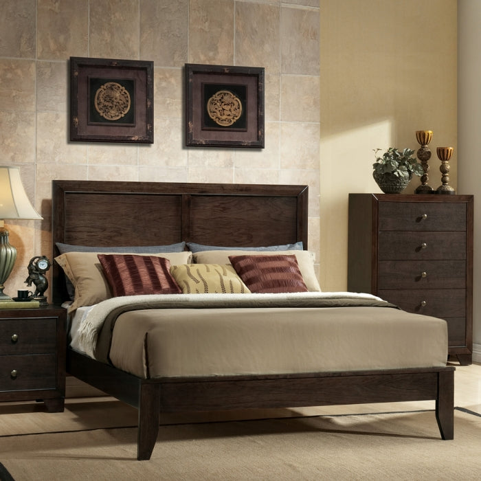 Gobar Madison California King Charcoal Wood Bed – Modern Panel Design with Clean Lines