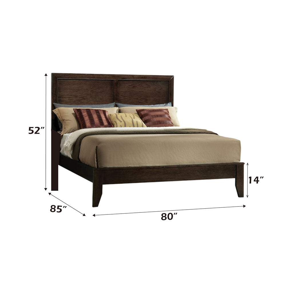 Maharaj Madison Collection Eastern King Wood Bed – Sleek Panel Style & Sturdy Frame