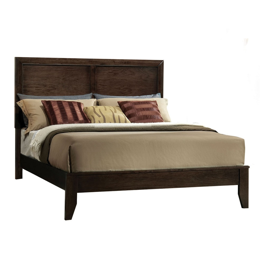 Mangal Madison Queen Gray Upholstered Bed – Modern Platform with Padded Headboard