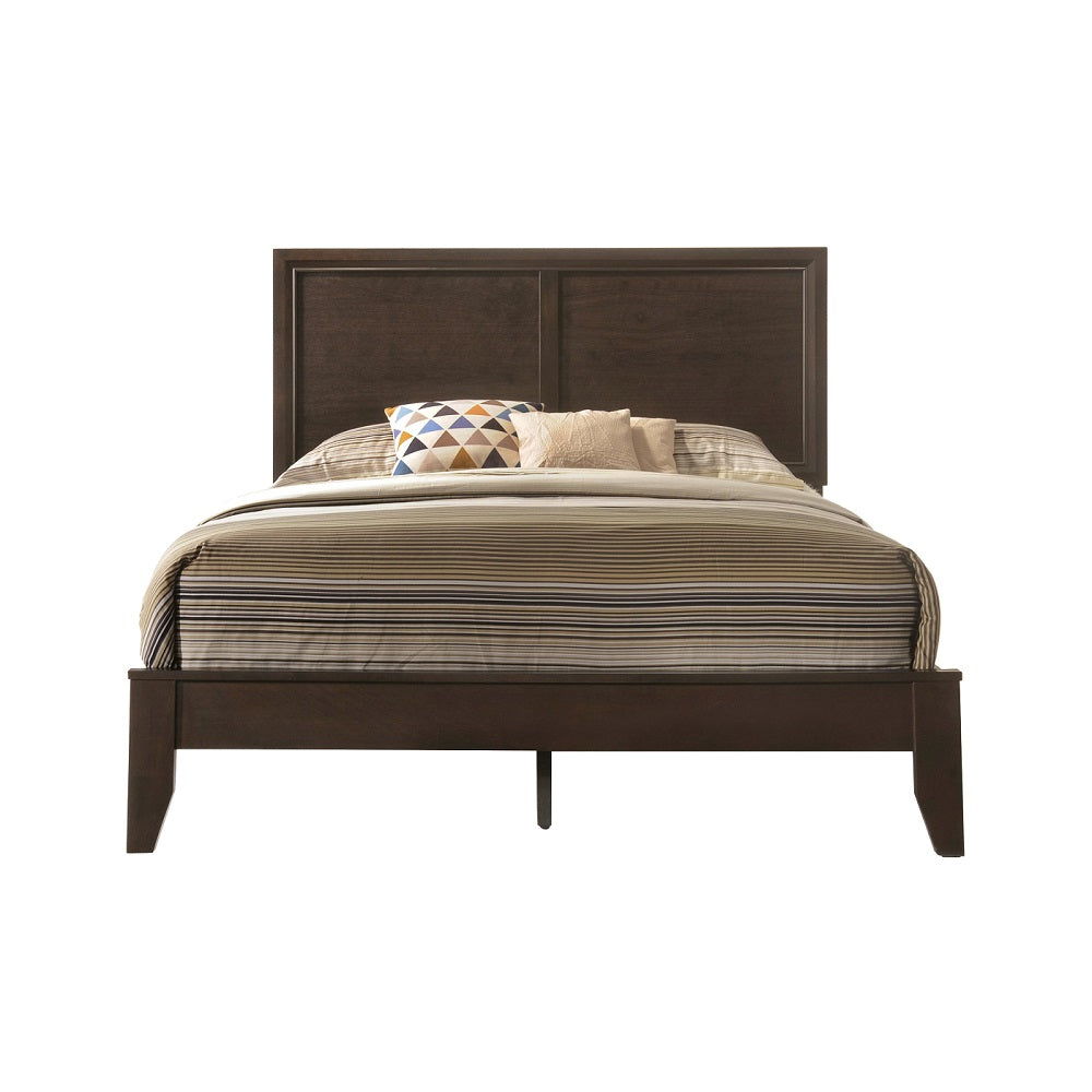 Mangal Madison Queen Gray Upholstered Bed – Modern Platform with Padded Headboard