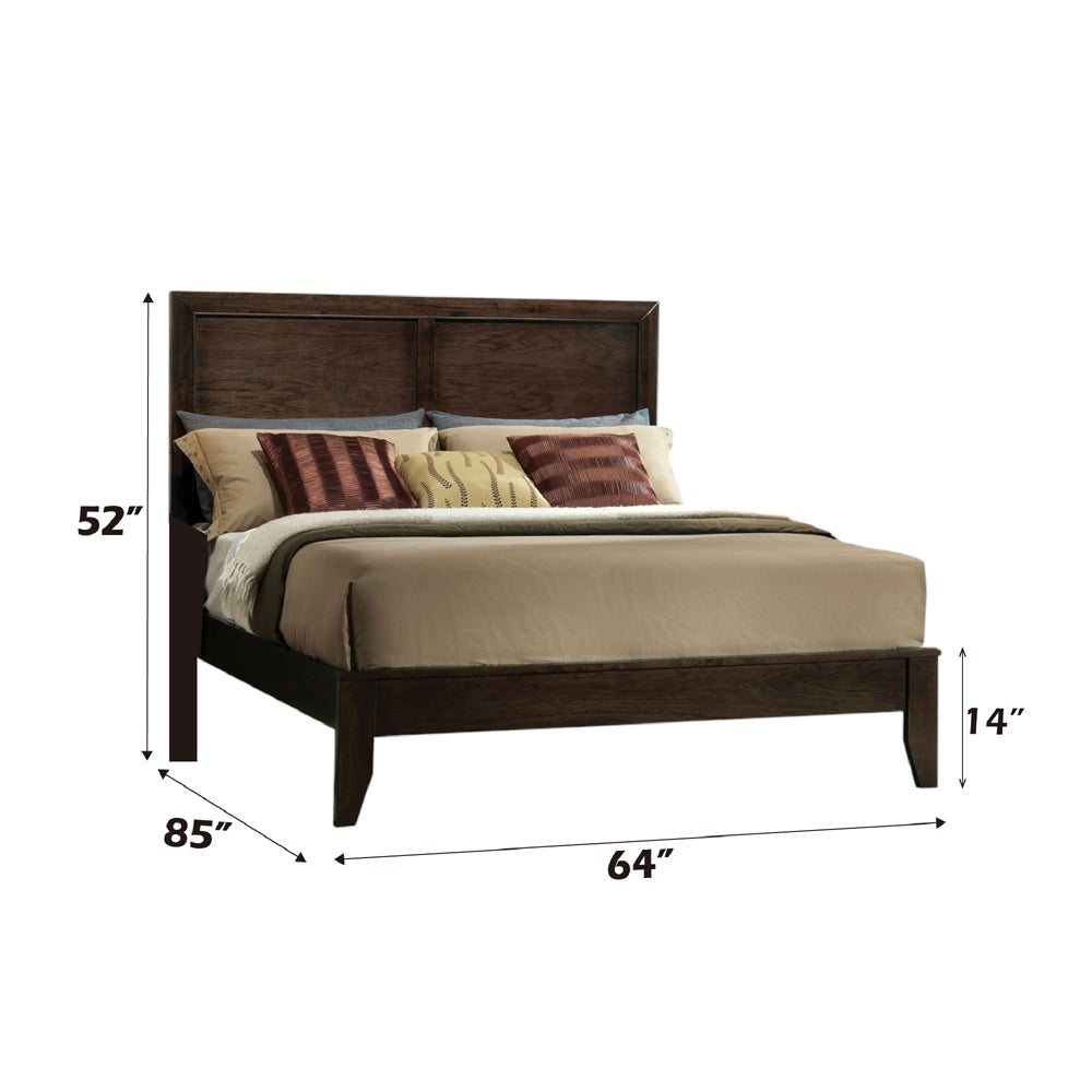 Mangal Madison Queen Gray Upholstered Bed – Modern Platform with Padded Headboard