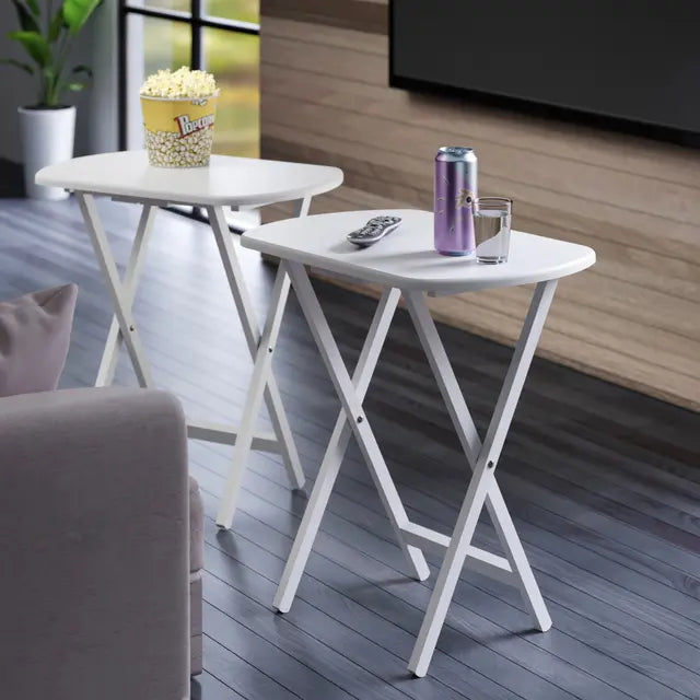 Corbett 2-Pc Oversized Snack Tables, White