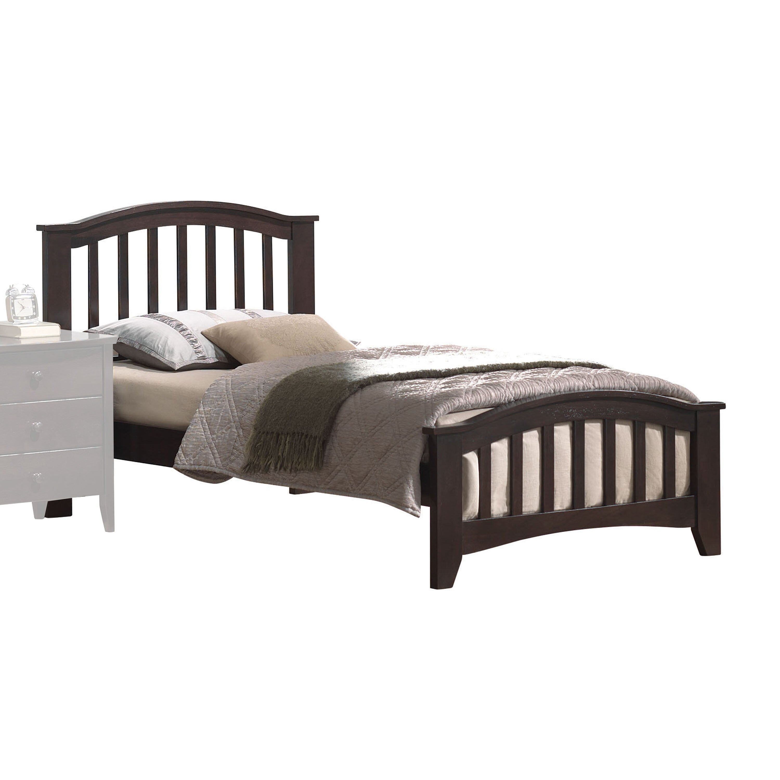 Harddy San Marino Twin Brown Wooden Bed – Classic Teen Design with Headboard