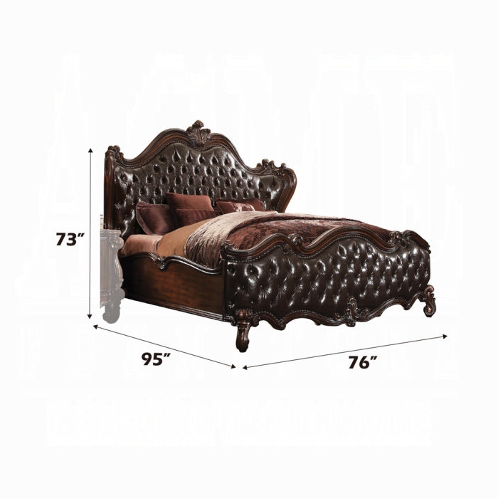 London Versailles Queen White Finish Wood Bed – Victorian Style Detail