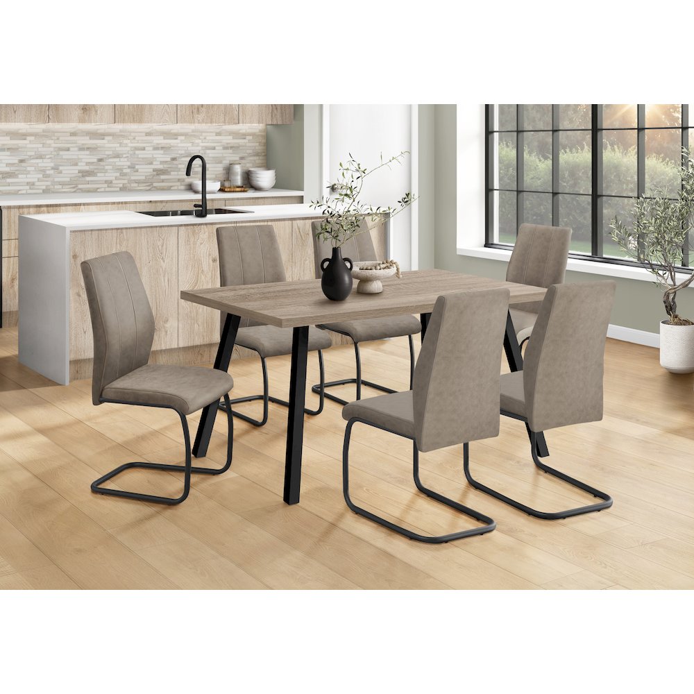 Bowie - Dining Table 60" Rectangular Kitchen Dining Room Brown Laminate Black