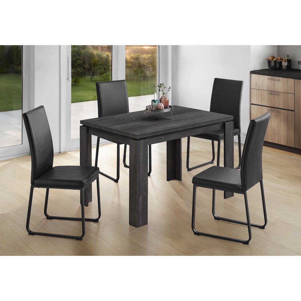 Davis - Dining Table 48" Rectangular Small Kitchen Dining Room Black Laminate