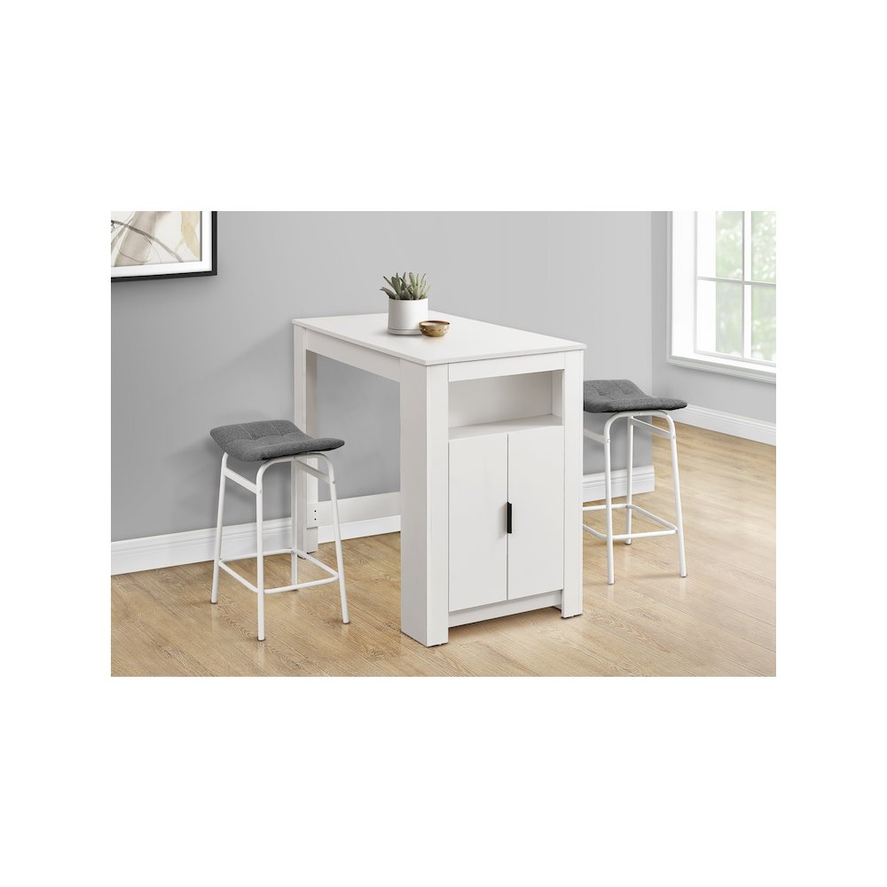 Mirari - Dining Table 48" Rectangular Counter Height Kitchen Small Storage White