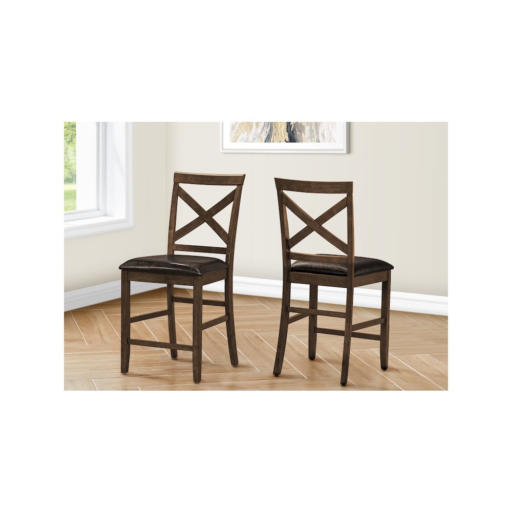 Damask - Dining Chair 44" Height Set Of 2 Side Upholstered Counter