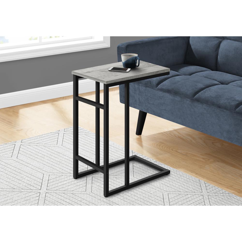 Tezza - Accent Table C-shaped End Side Snack Living Room Bedroom Grey