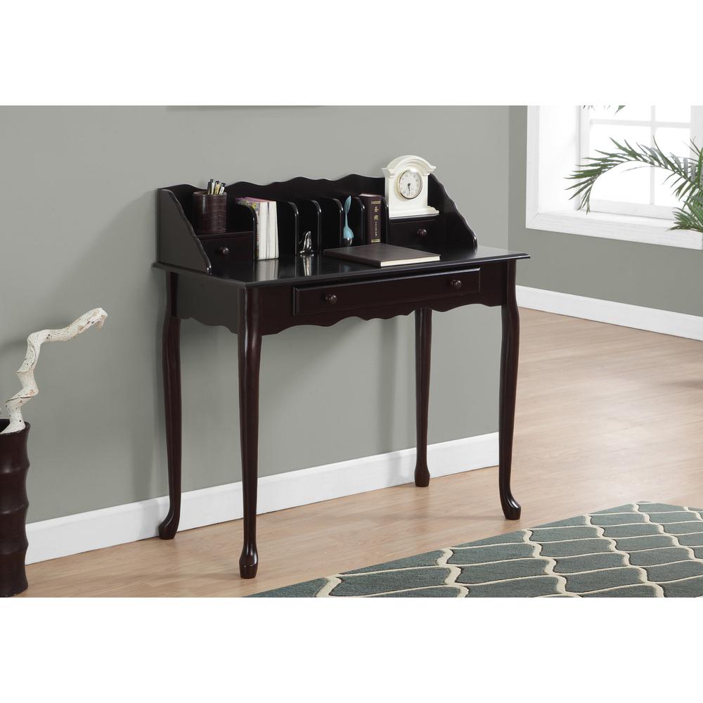 Netherlands - Computer Desk Home Office Laptop Storage Drawers 36"L Work Brown