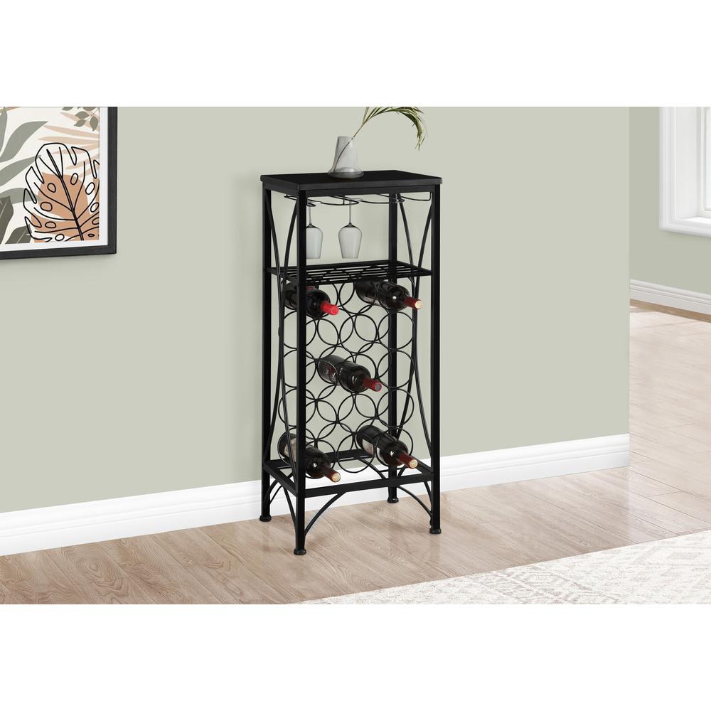 Mabelle - Home Bar Wine Rack Black Metal Transitional