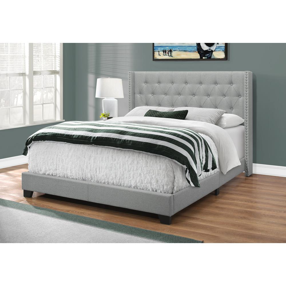 Easton bed-queen-size-bedroom-upholstered-grey-linen-look-chrome-trim-30