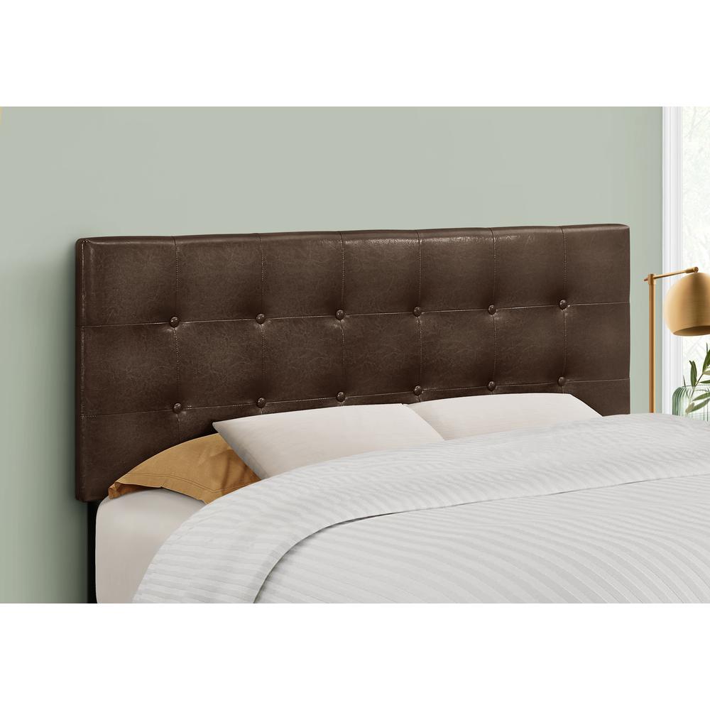 Augustine - Bed Headboard Only Full Size Bedroom Upholstered Brown Leather Look